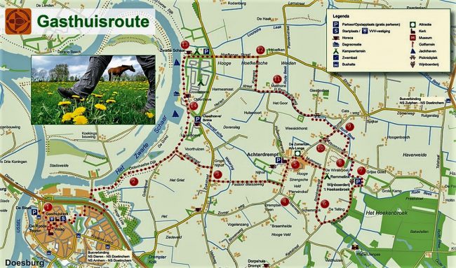 Wandelkaart route